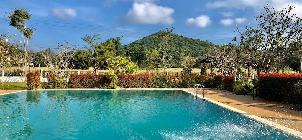 Pool and mountains